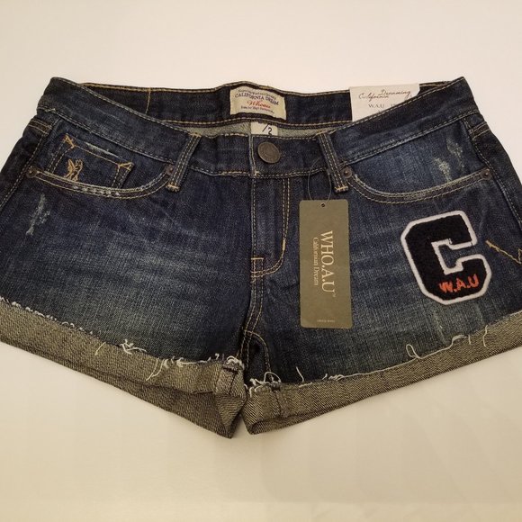 WHO.A.U Women's denim shorts size 26 - Picture 1 of 4